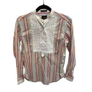 Vintage John Henry striped shirt long sleeve pleated women’s size 8